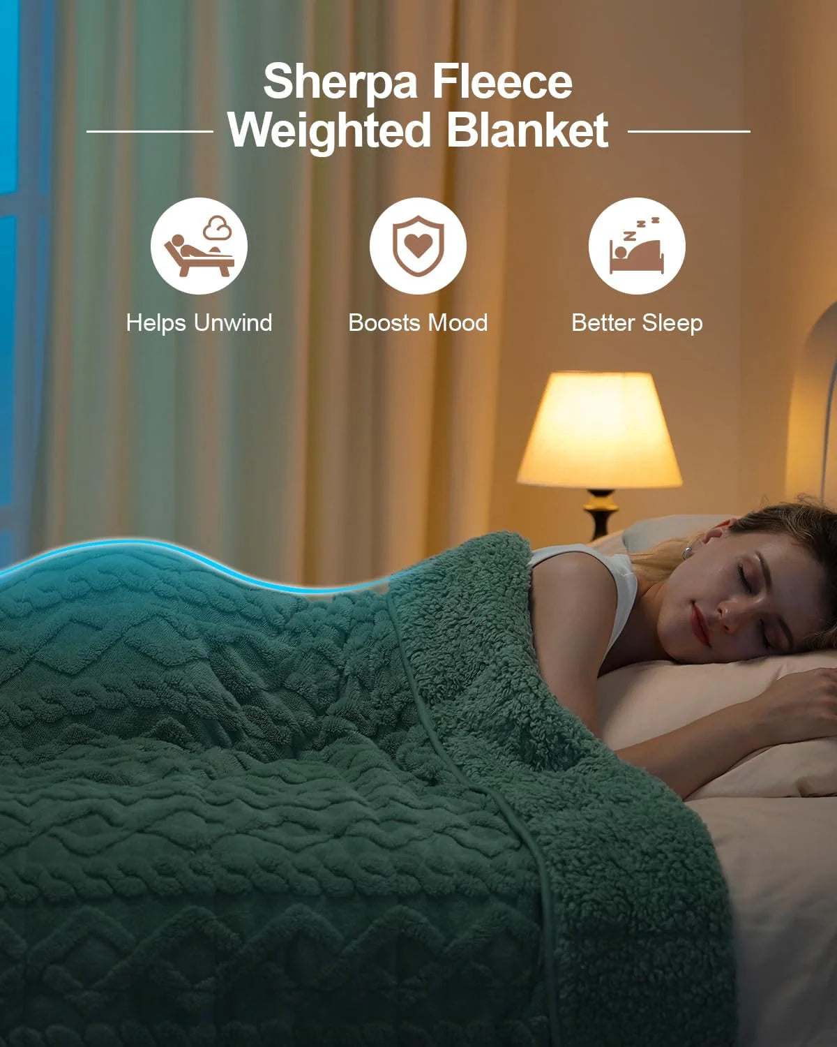 Green Sherpa Weighted Blanket