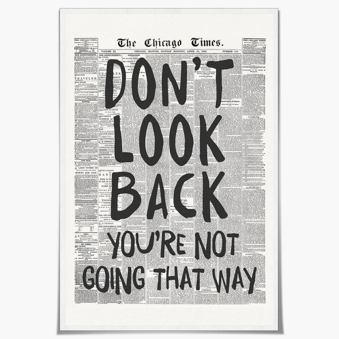 Vintage Newspaper Quote Poster