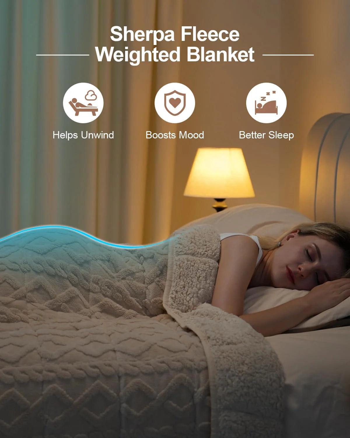 Cream White Sherpa Weighted Blanket