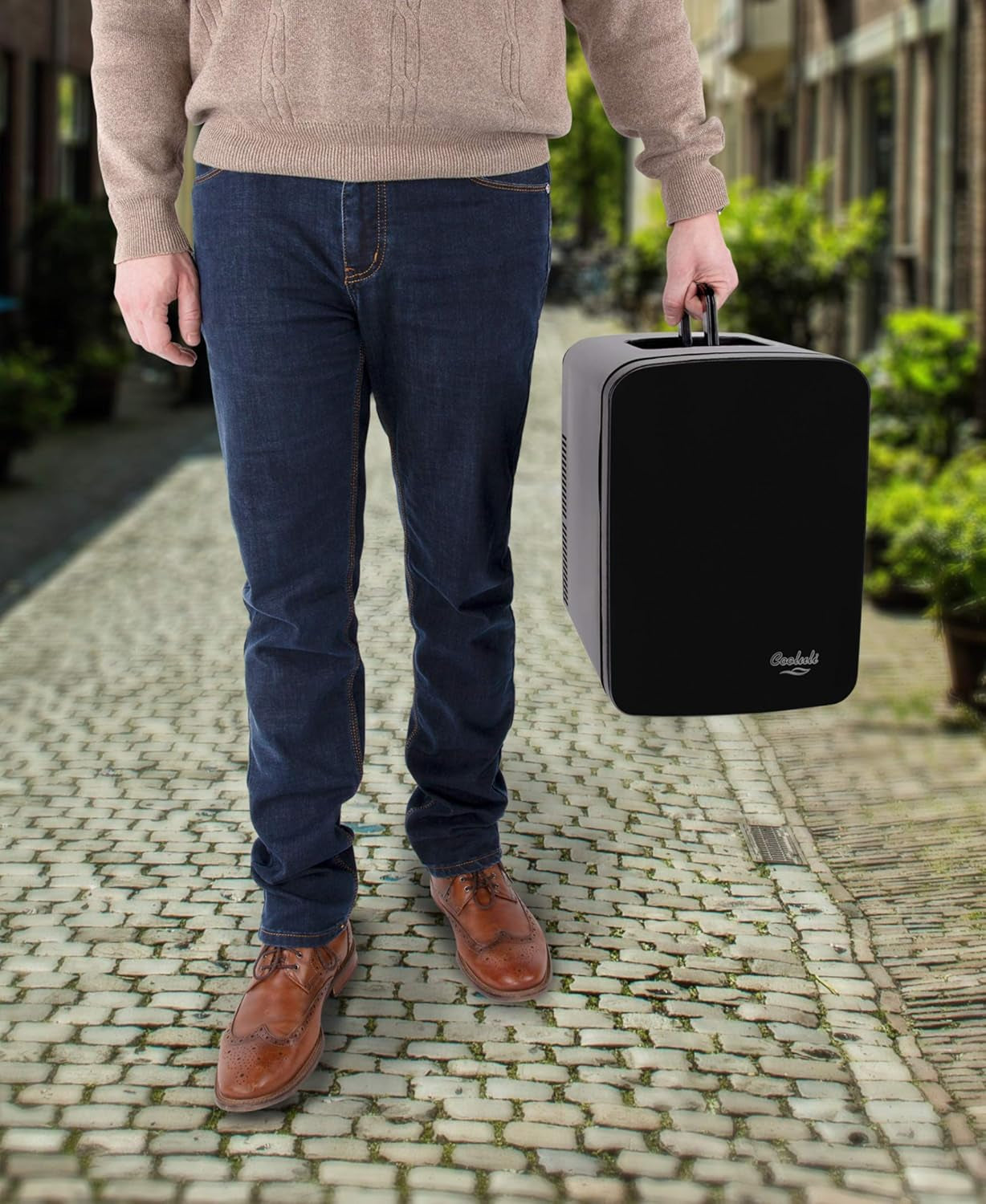 15L Mini Fridge with Magnetic Blackboard - Portable Small Refrigerator for Travel, Car &amp; Office, V15LE2BK