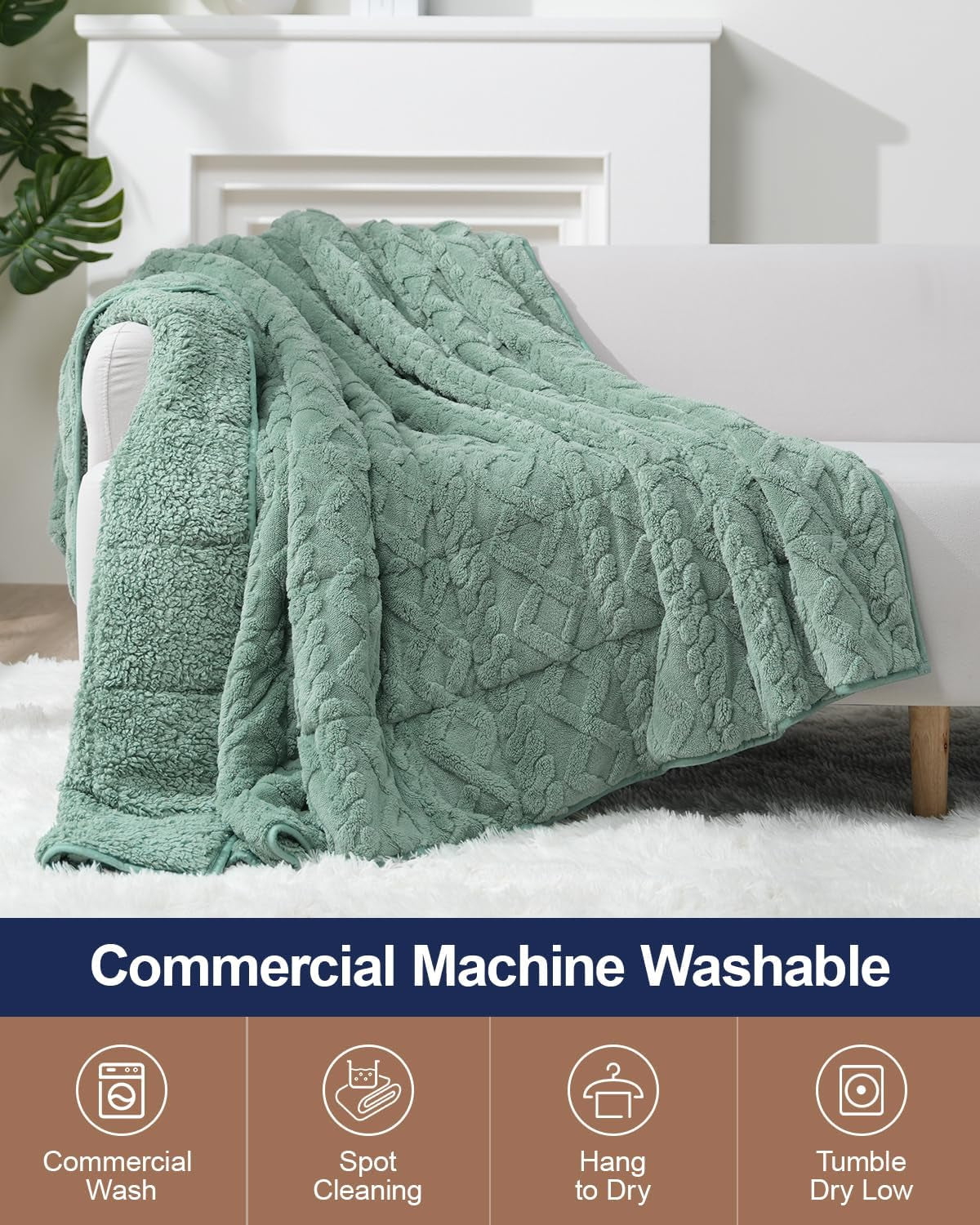 Green Sherpa Weighted Blanket
