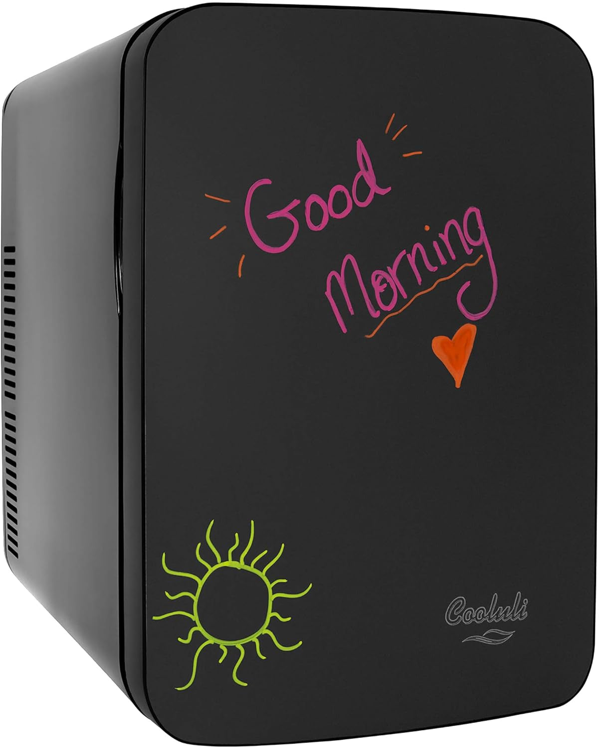 15L Mini Fridge with Magnetic Blackboard - Portable Small Refrigerator for Travel, Car &amp; Office, V15LE2BK