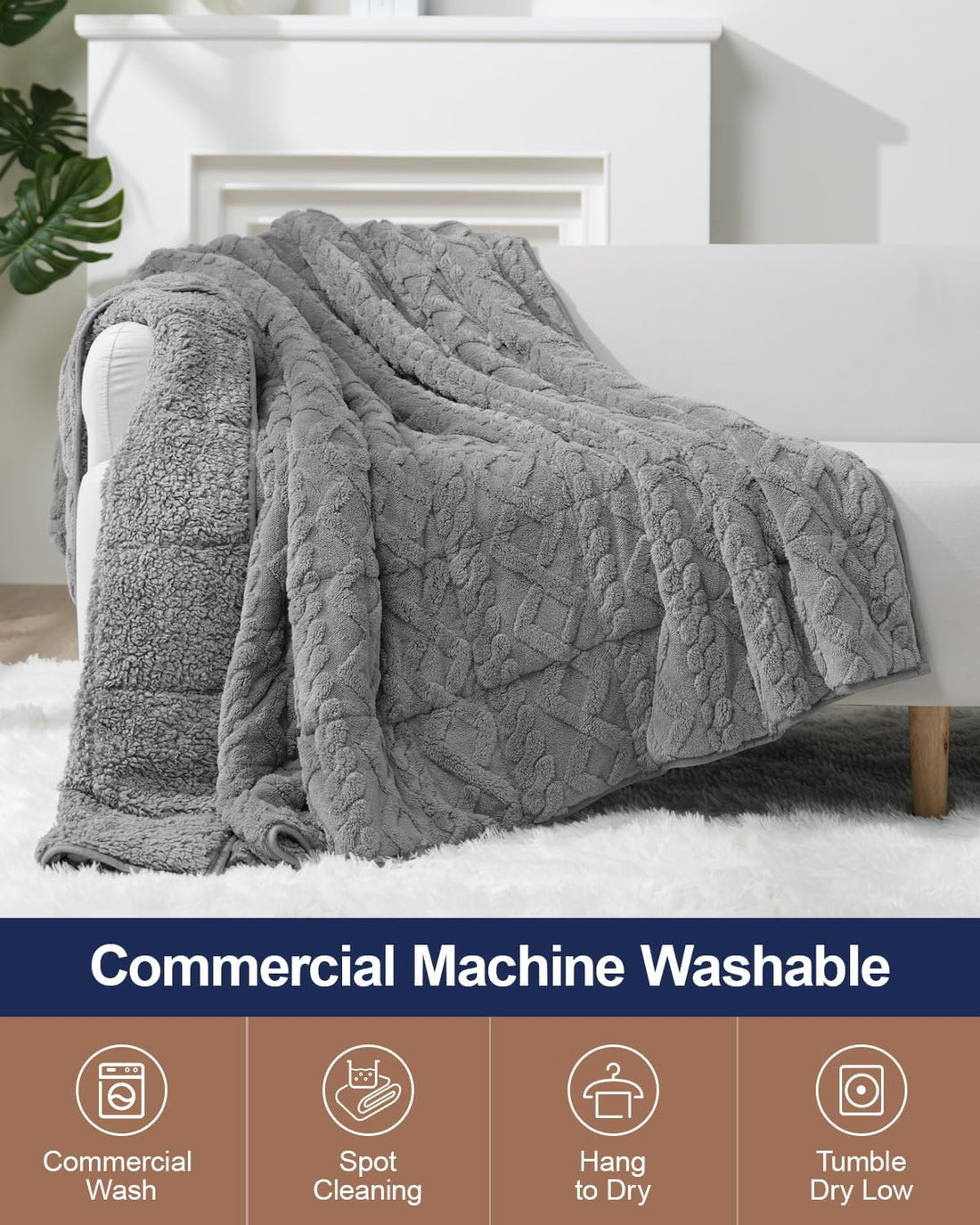 Gray Sherpa Weighted Blanket