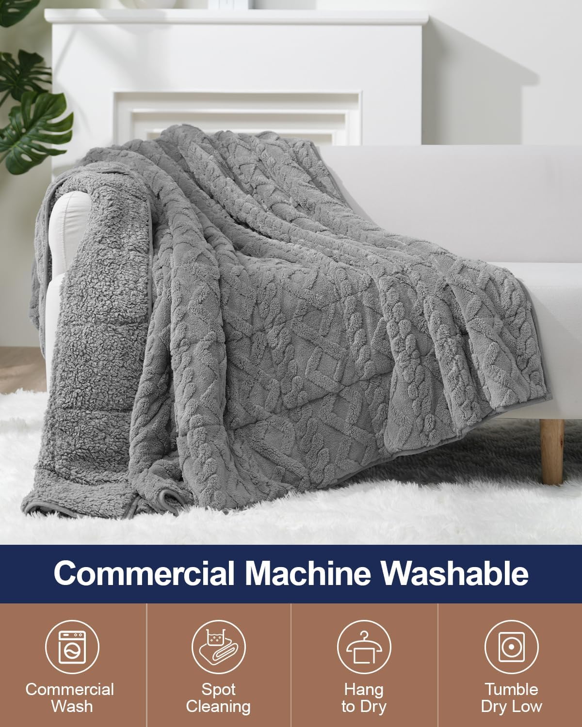 Gray Sherpa Weighted Blanket