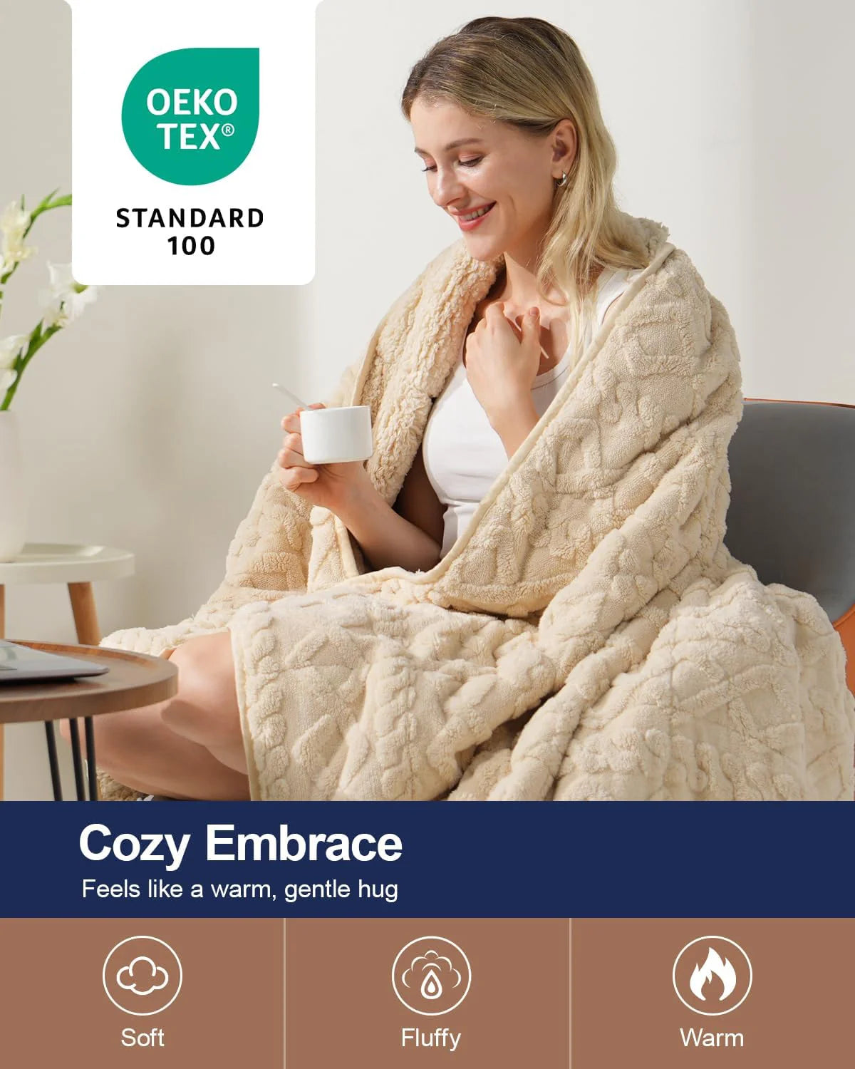 Cream White Sherpa Weighted Blanket