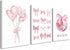 Preppy Pink Bow Wall Art featuring pink balloons and a variety of bow designs in a stylish, girly aesthetic.