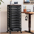 10-Drawer Utility Cart with Wooden Tabletop